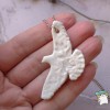 Кулон Пташка горлиця біла, авторський малюнок. Ручна робота